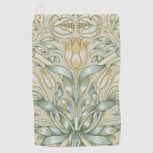 William Morris Lily en Granaatappel Bloem Classic Golfhanddoek (Voorkant)