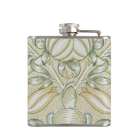 William Morris Lily en Granaatappel Bloem Classic Heupfles (Achterkant)