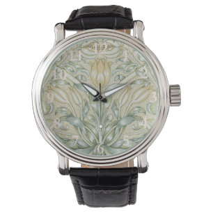 William Morris Lily en Granaatappel Bloem Classic Horloge