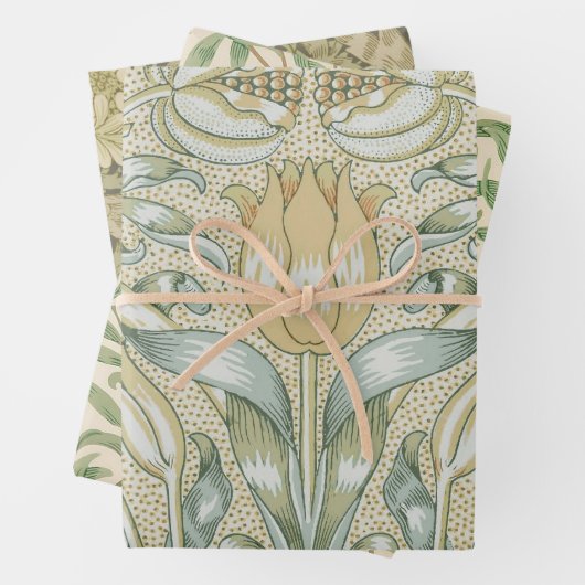 William Morris Lily en Granaatappel Bloem Classic Inpakpapier Vel (In situ)