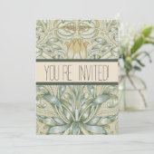 William Morris Lily en Granaatappel Bloem Classic Kaart (Staand voorkant)