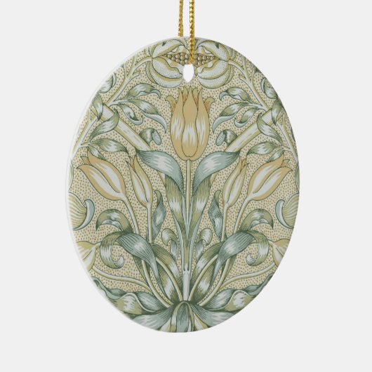 William Morris Lily en Granaatappel Bloem Classic Keramisch Ornament (Rechts)