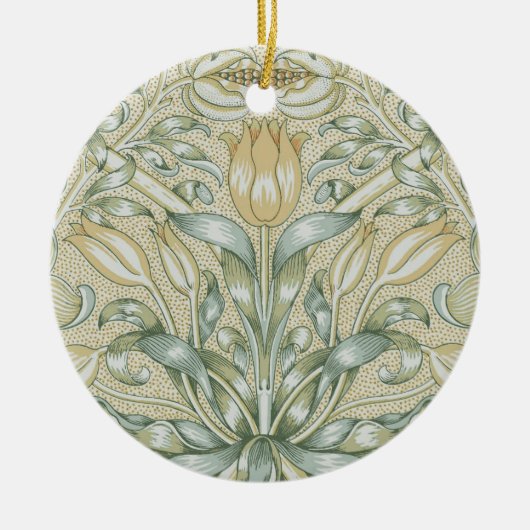 William Morris Lily en Granaatappel Bloem Classic Keramisch Ornament (Voorkant)