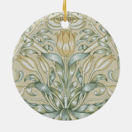 William Morris Lily en Granaatappel Bloem Classic Keramisch Ornament (Achterkant)
