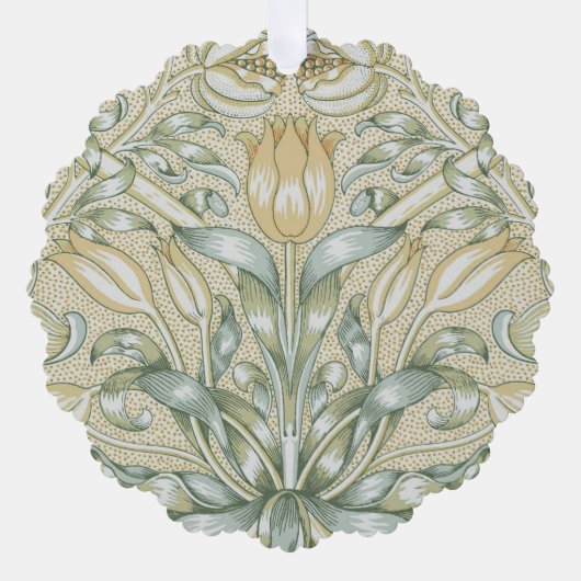 William Morris Lily en Granaatappel Bloem Classic Ornament Kaart (Voorkant)