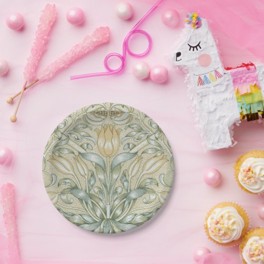 William Morris Lily en Granaatappel Bloem Classic Papieren Bordje (Feest)