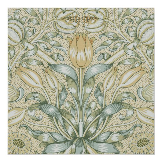 William Morris Lily en Granaatappel Bloem Classic Perfect Poster (Voorkant)