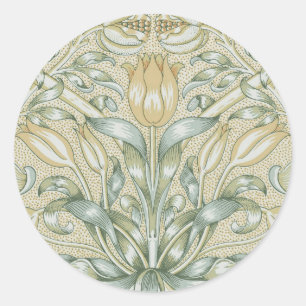 William Morris Lily en Granaatappel Bloem Classic Ronde Sticker