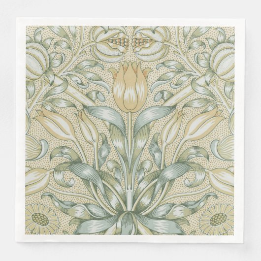 William Morris Lily en Granaatappel Bloem Classic Servet (Voorkant)