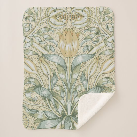 William Morris Lily en Granaatappel Bloem Classic Sherpa Deken (Voorkant)