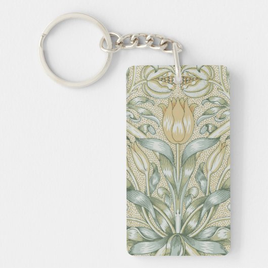 William Morris Lily en Granaatappel Bloem Classic Sleutelhanger (Voorkant)