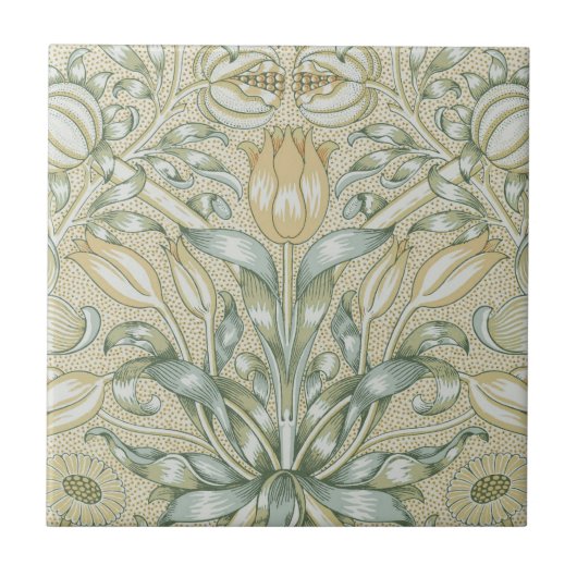 William Morris Lily en Granaatappel Bloem Classic Tegeltje (Voorkant)