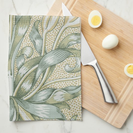 William Morris Lily en Granaatappel Bloem Classic Theedoek (Quarter Fold)