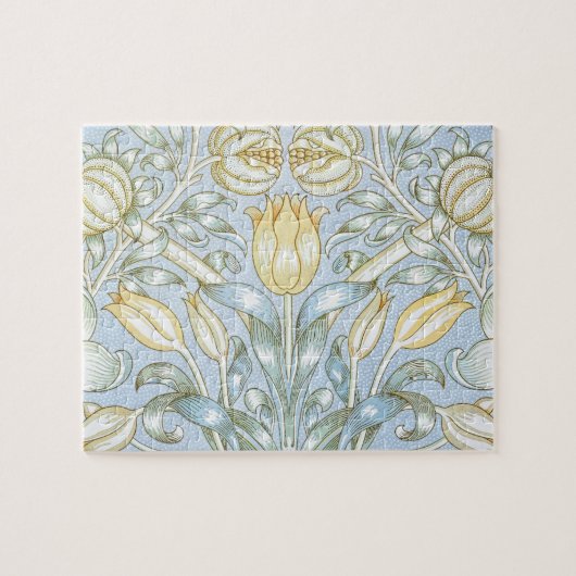 William Morris Lily en granaatappel Bloemenpatroon Legpuzzel (Horizontaal)