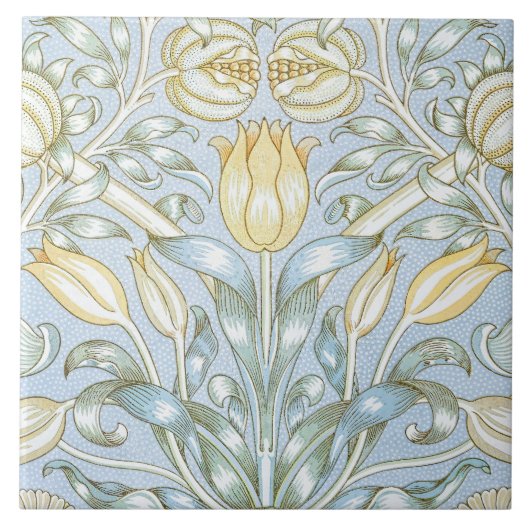 William Morris Lily en granaatappel Bloemenpatroon Tegeltje (Voorkant)