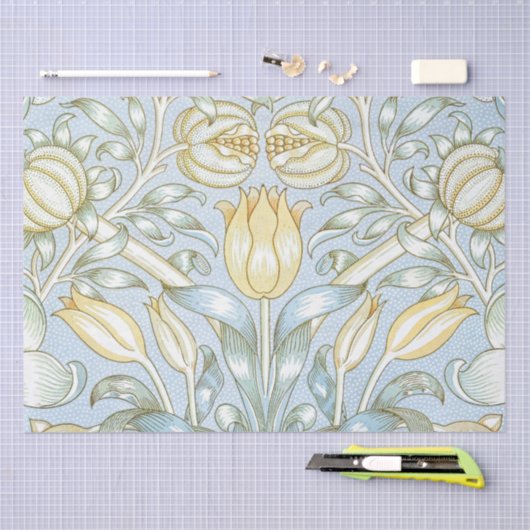 William Morris Lily en granaatappel Bloemenpatroon Tissuepapier (Craft)