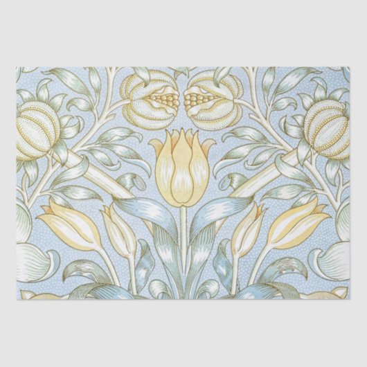 William Morris Lily en granaatappel Bloemenpatroon Tissuepapier (Voorkant)