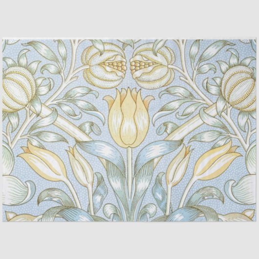 William Morris Lily en granaatappel Bloemenpatroon Tissuepapier (Voorkant)