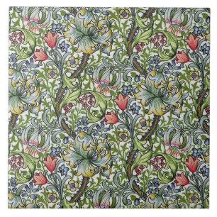 William Morris Lily Floral Chintz Pattern Art Tile Tegeltje