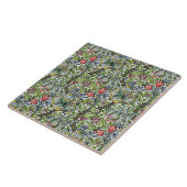 William Morris Lily Floral Chintz Pattern Art Tile Tegeltje (Zijkant)
