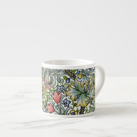 William Morris Lily Floral Chintz Pattern Espresso Kop (Voorkant rechts)
