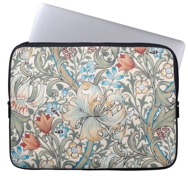 William Morris Lily Laptop Sleeve (Voorkant)