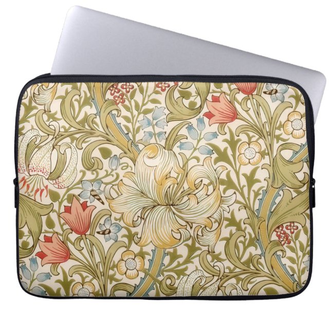 William Morris Lily Laptop Sleeve (Voorkant)