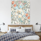 William Morris Lily  Pattern Canvas Print (Insitu (Slaapkamer))