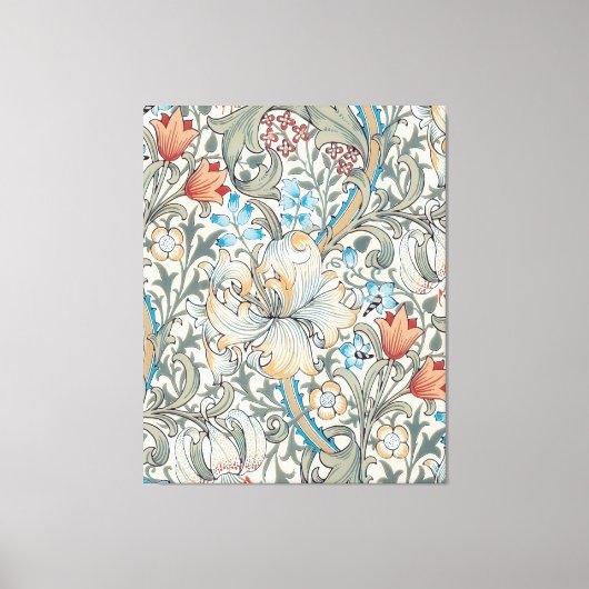 William Morris Lily  Pattern Canvas Print (Voorkant)