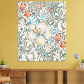 William Morris Lily  Pattern Canvas Print (Insitu (Woonkamer))