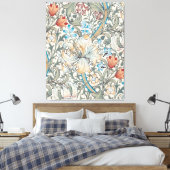 William Morris Lily  Pattern Canvas Print (Insitu (Slaapkamer))