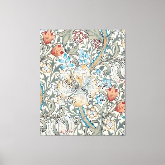 William Morris Lily  Pattern Canvas Print (Voorkant)