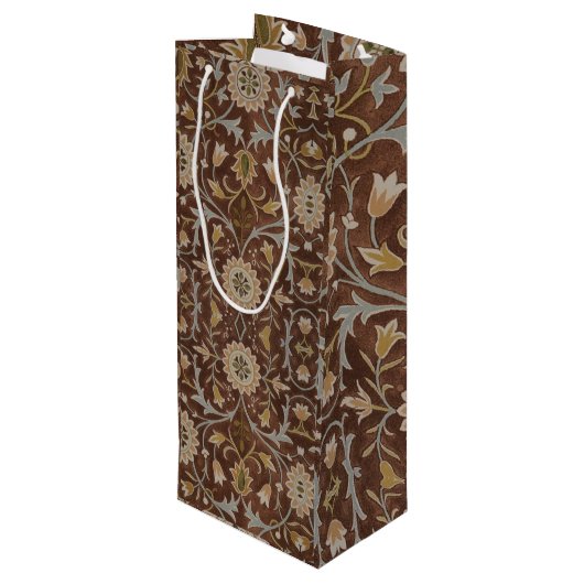 William Morris Little Flower Carpet Wijn Cadeautas (Achterkant Gekanteld)