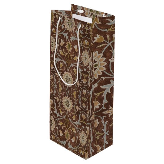 William Morris Little Flower Carpet Wijn Cadeautas (Voorkant Gekanteld)