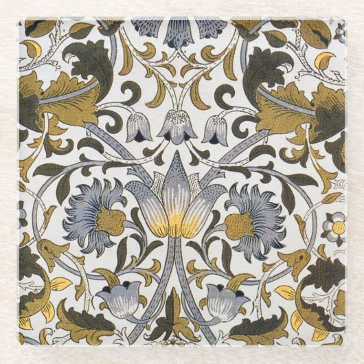 William Morris Lodden bloembloem Glazen Onderzetter (Voorkant)