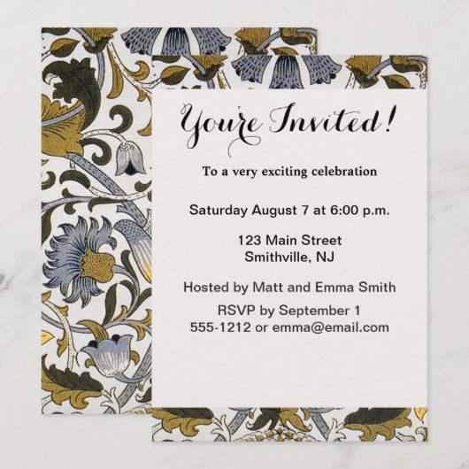 William Morris Lodden bloembloem Kaart (Voorkant / Achterkant)