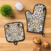 William Morris Lodden bloembloem Ovenwant & Pannenlap Set (Top down)