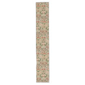 William Morris Lodden Bloemen Bladgroen Roze Lange Tafelloper (Voorkant)