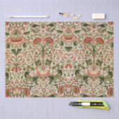 William Morris Lodden Bloemen Bladgroen Roze Tissuepapier (Craft)
