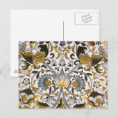 William Morris Lodden Bloempatroon: Blauwe Goud Briefkaart (Voorkant / Achterkant)