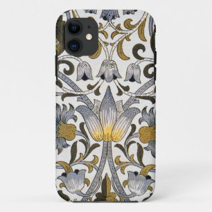 William Morris Lodden Bloempatroon: Blauwe Goud Case-Mate iPhone Case
