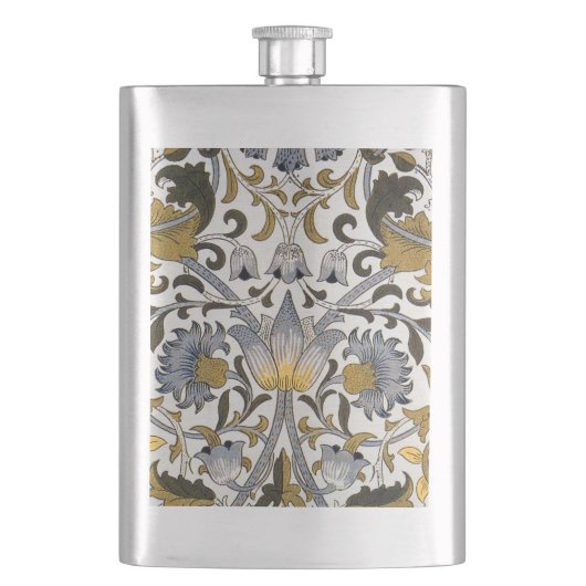 William Morris Lodden Bloempatroon: Blauwe Goud Flacon (Voorkant)