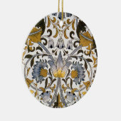 William Morris Lodden Bloempatroon: Blauwe Goud Keramisch Ornament (Rechts)
