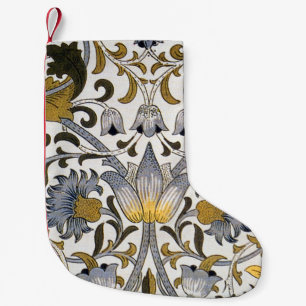 William Morris Lodden Bloempatroon: Blauwe Goud  Kleine Kerstsok