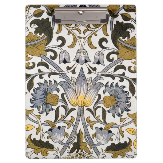 William Morris Lodden Bloempatroon: Blauwe Goud Klembord (Voorkant)
