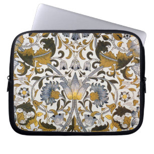 William Morris Lodden Bloempatroon: Blauwe Goud  Laptop Sleeve