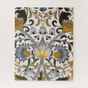 William Morris Lodden Bloempatroon: Blauwe Goud Legpuzzel