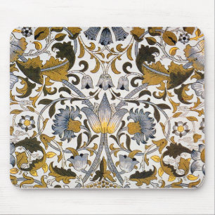 William Morris Lodden Bloempatroon: Blauwe Goud Muismat