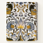William Morris Lodden Bloempatroon: Blauwe Goud Notitieboek (Achterkant)