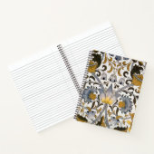 William Morris Lodden Bloempatroon: Blauwe Goud Notitieboek (Binnen)